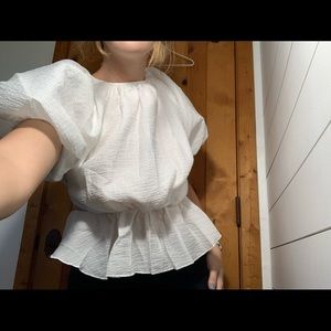 ~Nasty Gal~ White Tie back Blouse